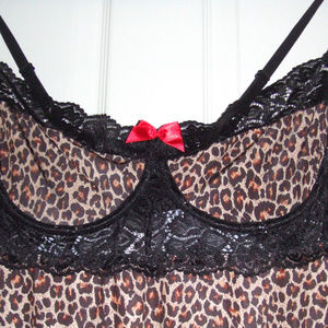 COQUETTE Leopard Babydoll Sexy Nightie 1X/2X